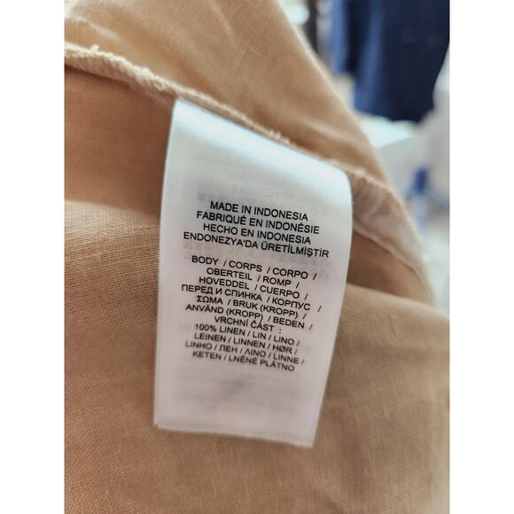 Lauren Ralph Lauren Womens Linen Ankle Pants Birch Tan Sz 14 High Rise Straight - Picture 12 of 14